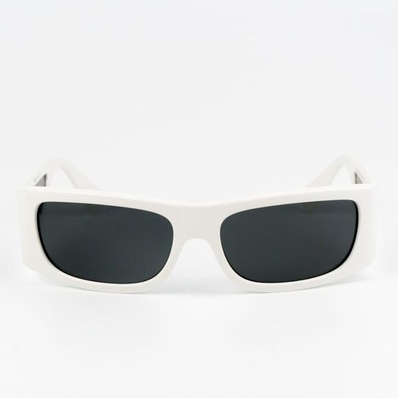 NEW Versace VE4482 314/87 White Dark Grey Rectangular Unisex Sunglasses - Picture 4 of 11